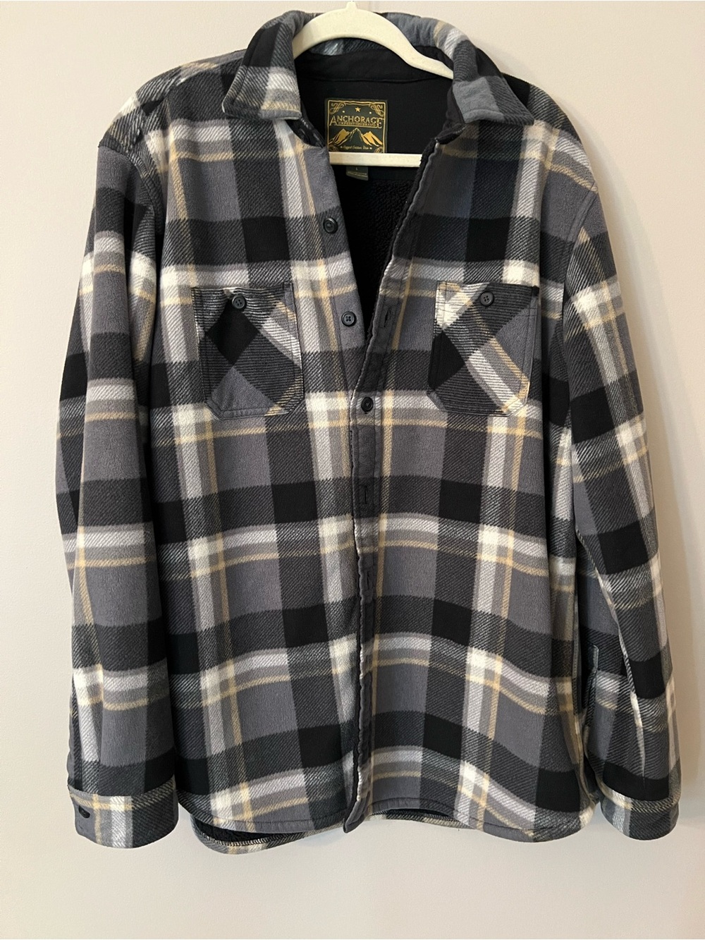 Anchorage Men's Grey Plaid Lightweight Shirt Jacket